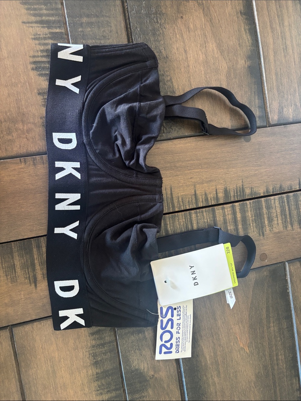 DKNY Black Girls' Logo Elastic Bralette